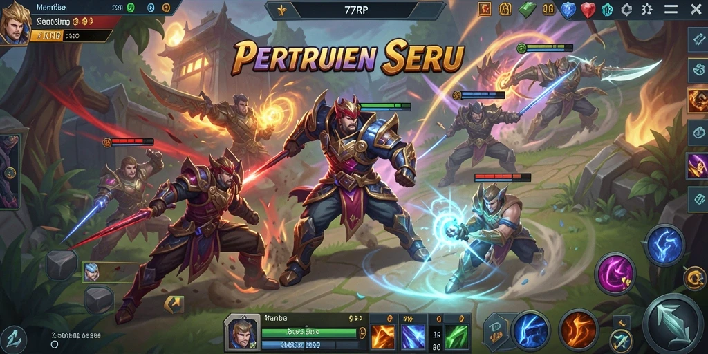 Tangkap momen menegangkan di arena pertarungan MOBA 77RP.