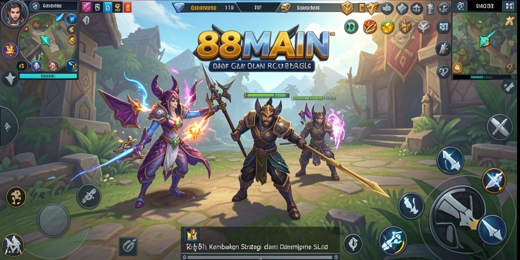 Screenshot utama 88MAIN menampilkan pertempuran strategis yang mendebarkan.