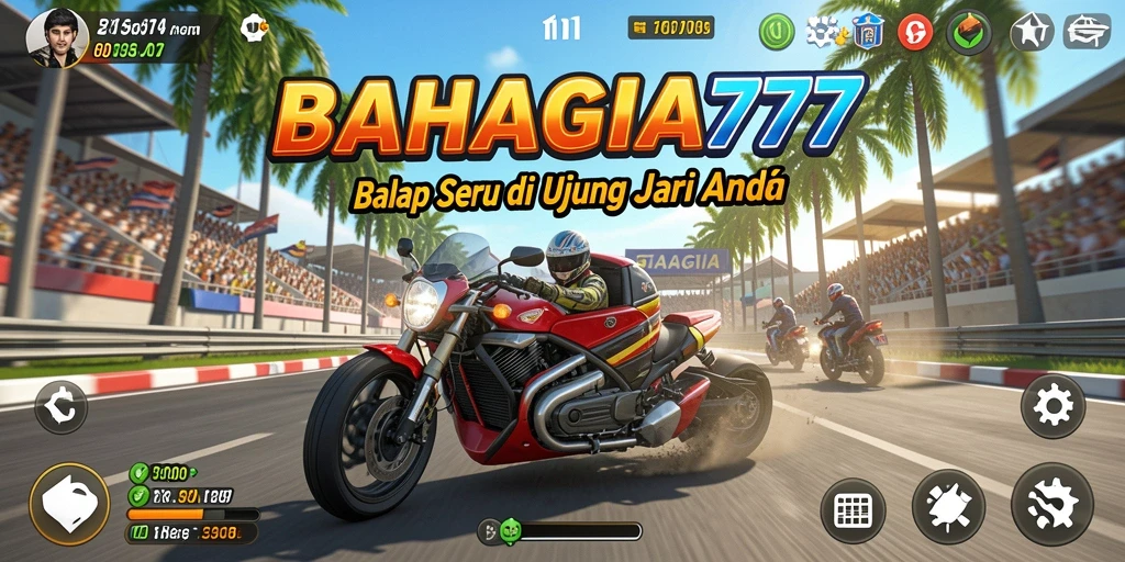 Tampilan gameplay seru di lintasan balap yang menegangkan.