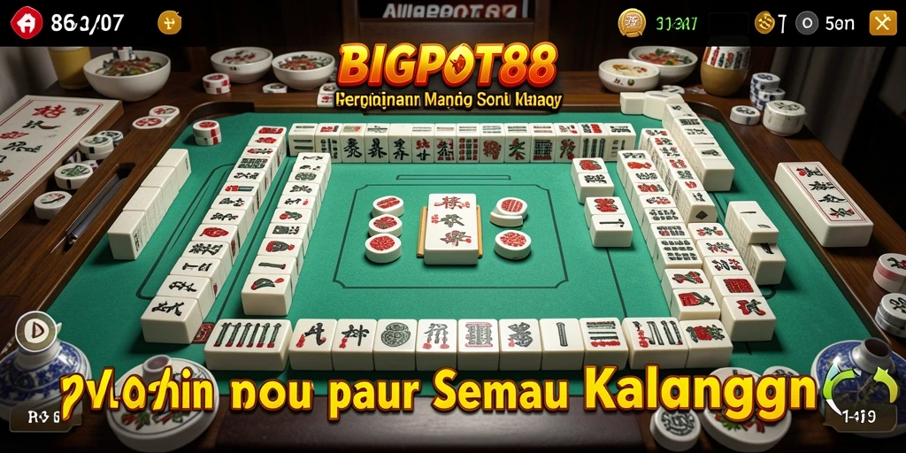 Screenshot gameplay BIGPOT88 yang menunjukkan keseruan bermain Mahjong.
