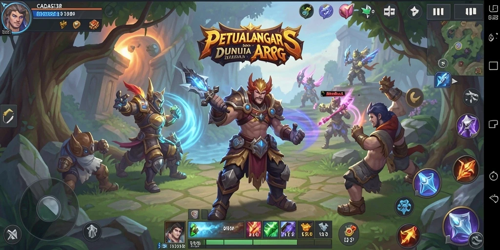 Screenshot menunjukkan pertarungan epik dalam permainan ARPG.