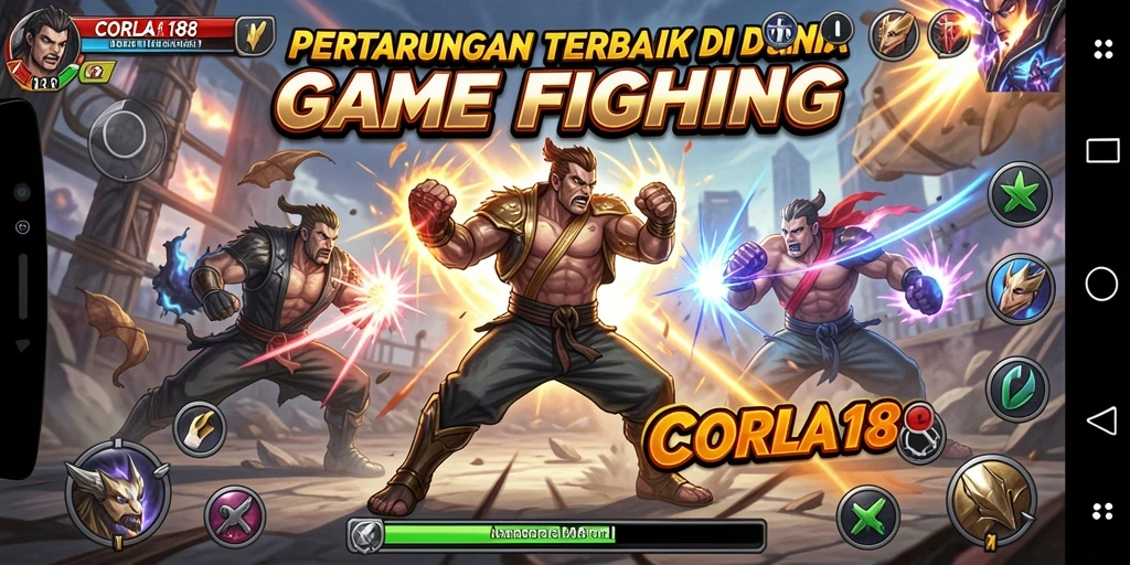 Tampilan gameplay CORLA188 yang menegangkan saat bertarung.