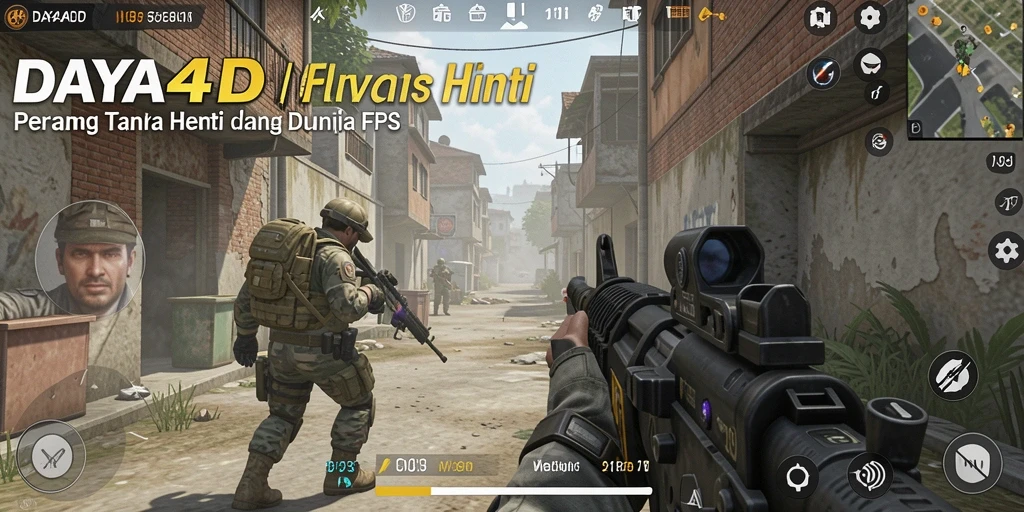 Screenshot menampilkan intensitas pertempuran dalam DAYA4D FPS.