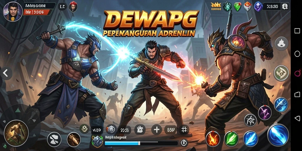 Screenshot DEWAPG menampilkan aksi seru dalam pertempuran.