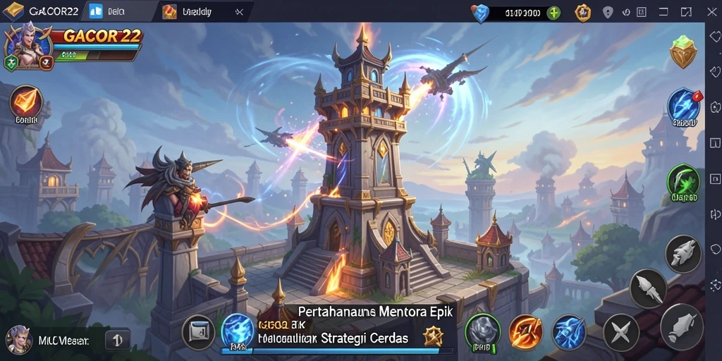 Tampilan gameplay menara di GACOR22 yang menantang dan seru.