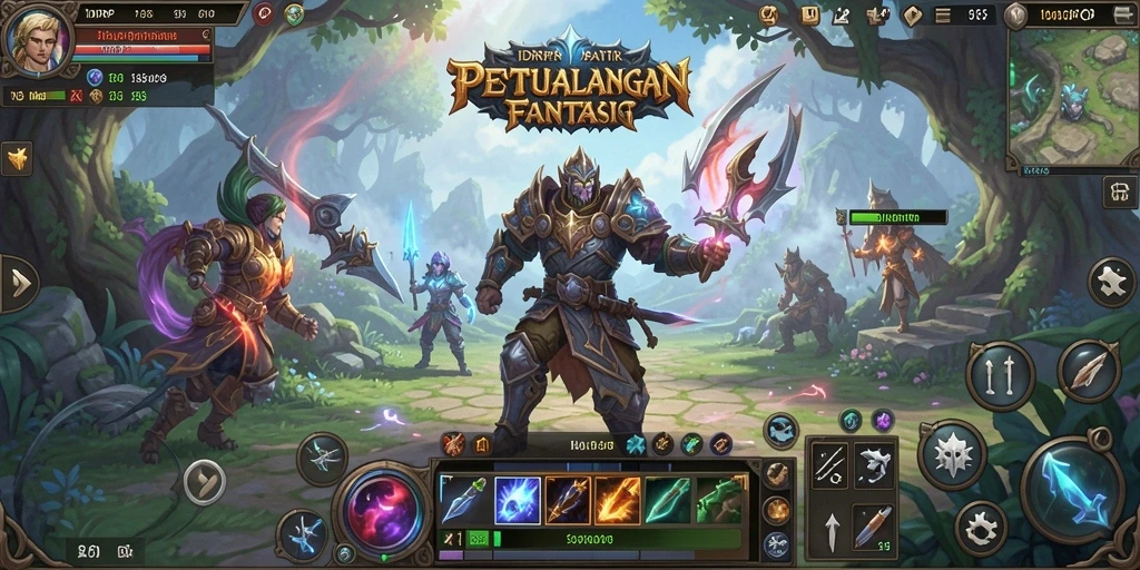 Tampilan mendebarkan dari gameplay <strong>IDRRP</strong> yang mengangkat elemen petualangan MMORPG.