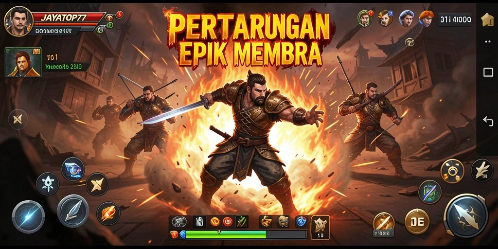 Tangkapan layar menampilkan aksi pertarungan yang mendebarkan di JAYATOP77.
