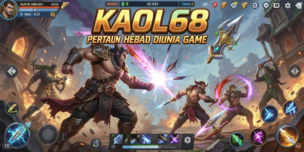 Tampilan menegangkan dari gameplay KAOL68 saat karakter bertarung.