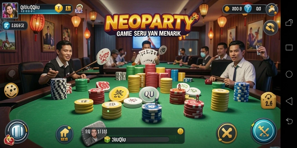 Tampilan permainan QiuQiu yang seru dan menantang di NEOPARTY.