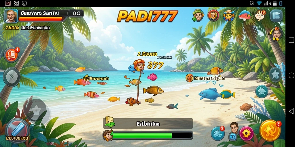 Tangkapan layar yang menunjukkan gameplay santai PADI777.