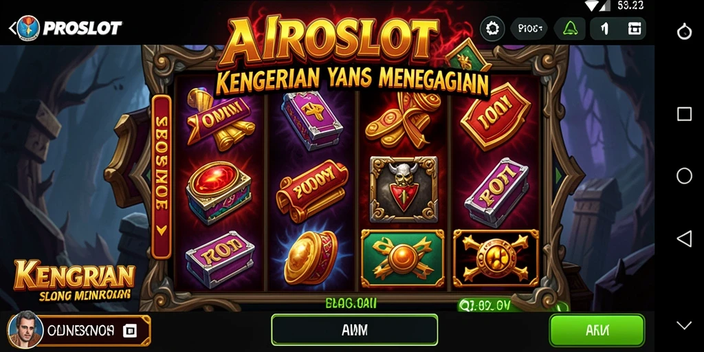 Screenshot gameplay PROSLOT menampilkan suasana horor yang mencekam.