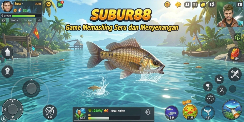 Tampilan gameplay SUBUR88 dengan aksi memancing yang seru.