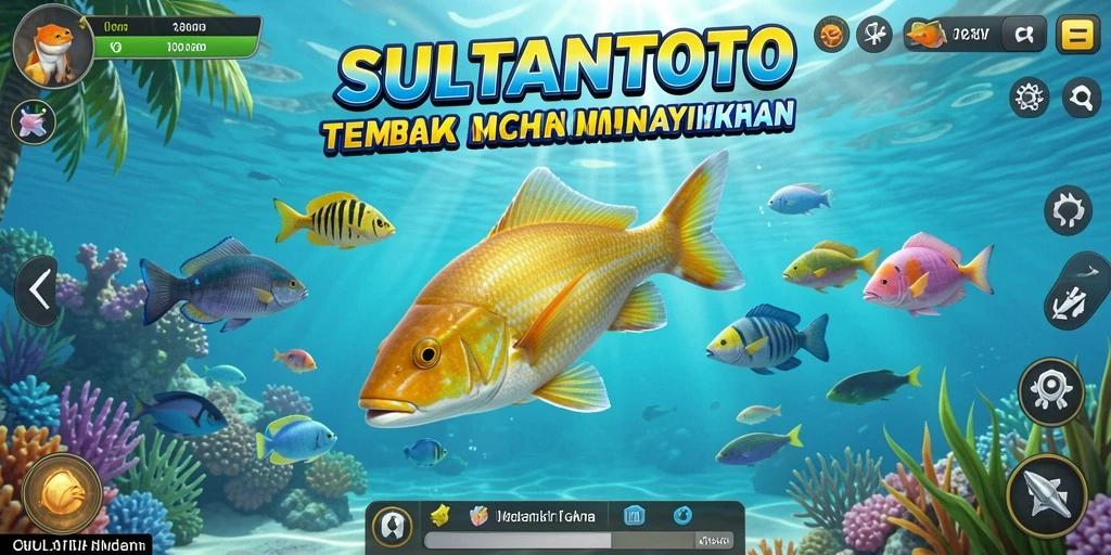 Screenshot utama SULTANTOTO menampilkan aksi seru di permainan Tembak Ikan.