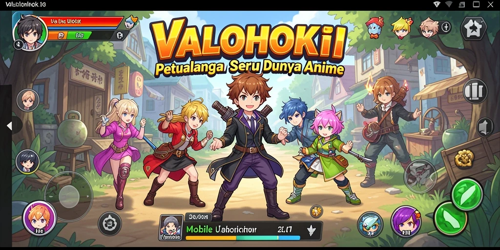 Tampilan gameplay VALOHOKI dengan aksi karakter Anime.