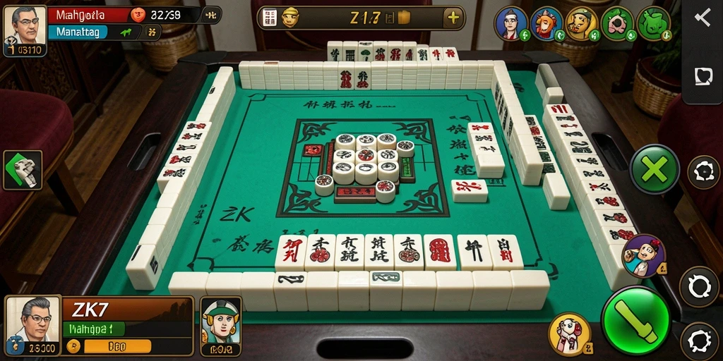 Tampilan gameplay Mahjong yang menarik dan menantang di ZK7.